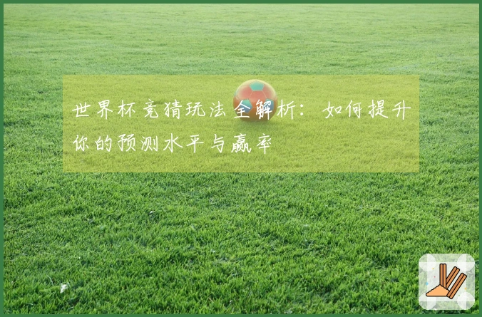世界杯竞猜玩法全解析：如何提升你的预测水平与赢率